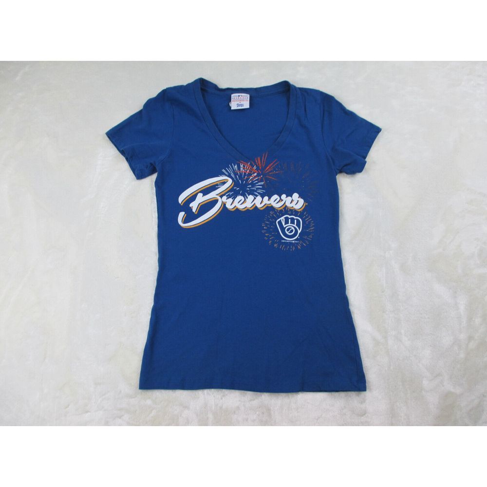Milwaukee Brewers Shirt Womens Small Blue Baseball‎ MLB Ladies